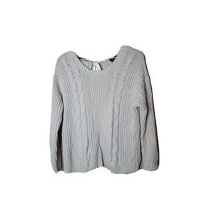 Torrid Size 2 Cable Knit Keyhole Women's Ivory Pullover Sweater Plus Size 2X t9